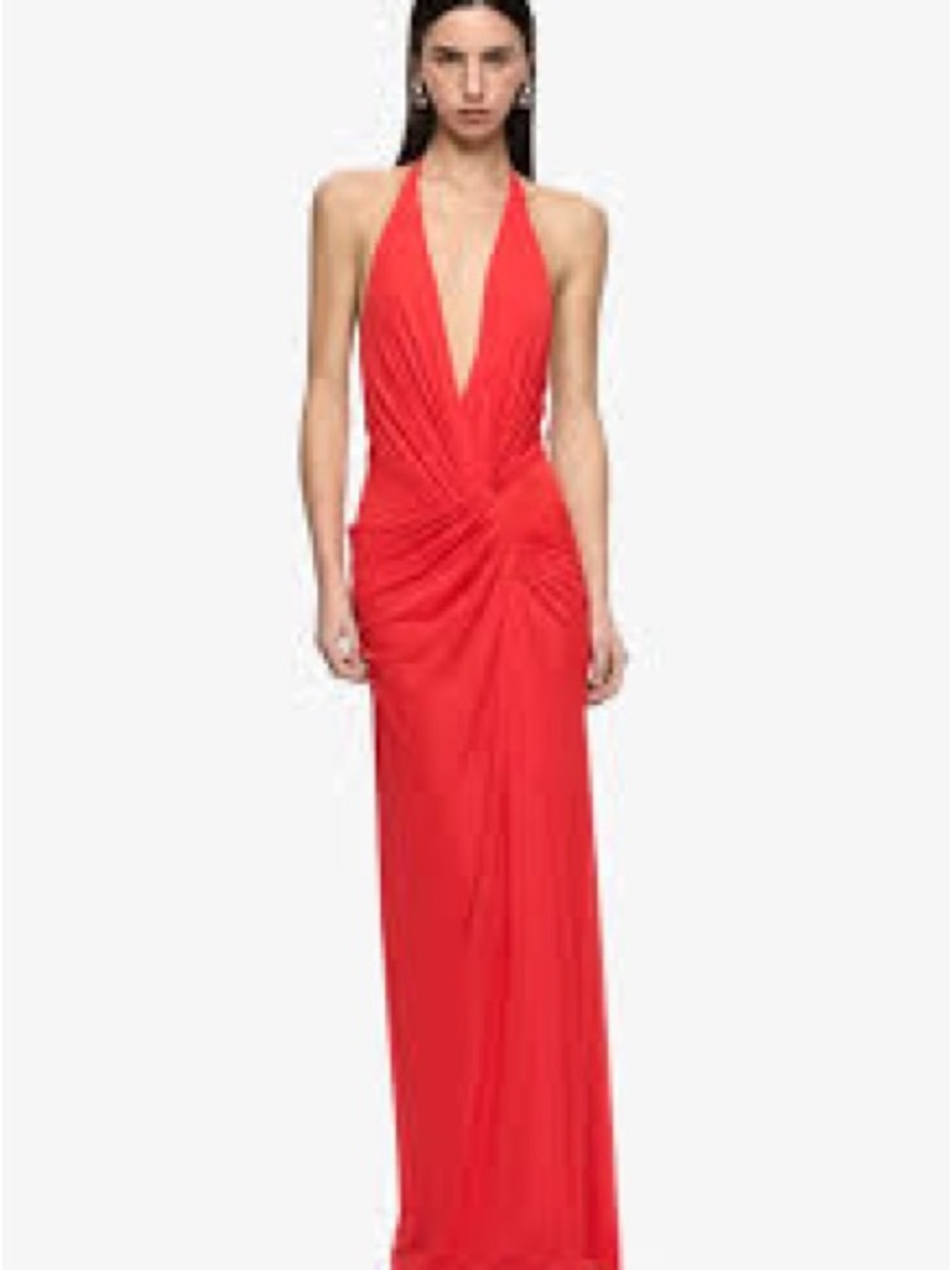 bec + bridge Red Draped Halter Maxi Dress new with tags